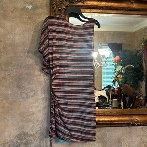 Chelsea & Violet mini one shoulder dress, stretchy runched side